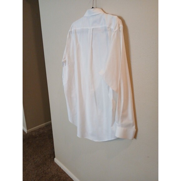 Lands’ End Men’s White Dress Shirt 17-36 Tall No Iron Long Sleeve Button Up - Picture 3 of 15